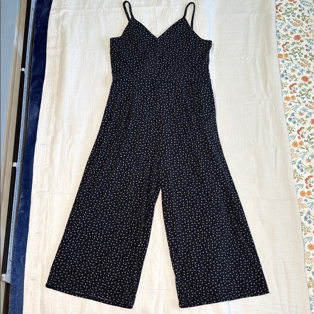 Dark Blue Floral Women's Jumpsuit
